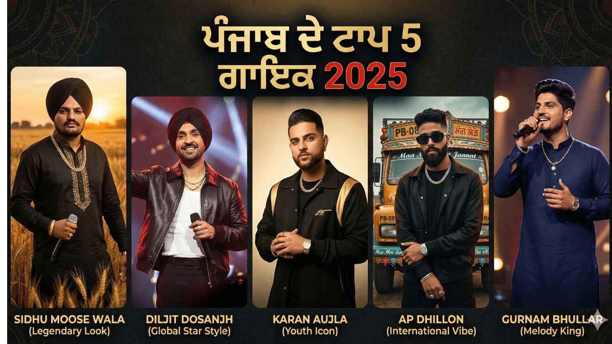 ਪੰਜਾਬੀ ਸੰਗੀਤ ਦੇ ਟਾਪ 5 ਗਾਇਕ