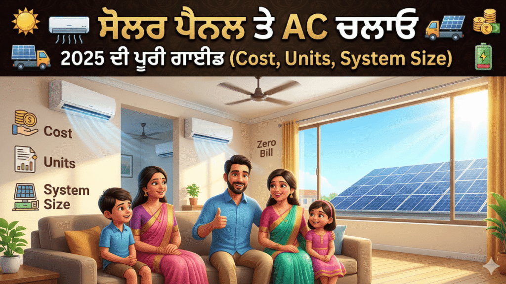 ਸੋਲਰ ਪੈਨਲ ਤੇ AC ਚਲਾਓ